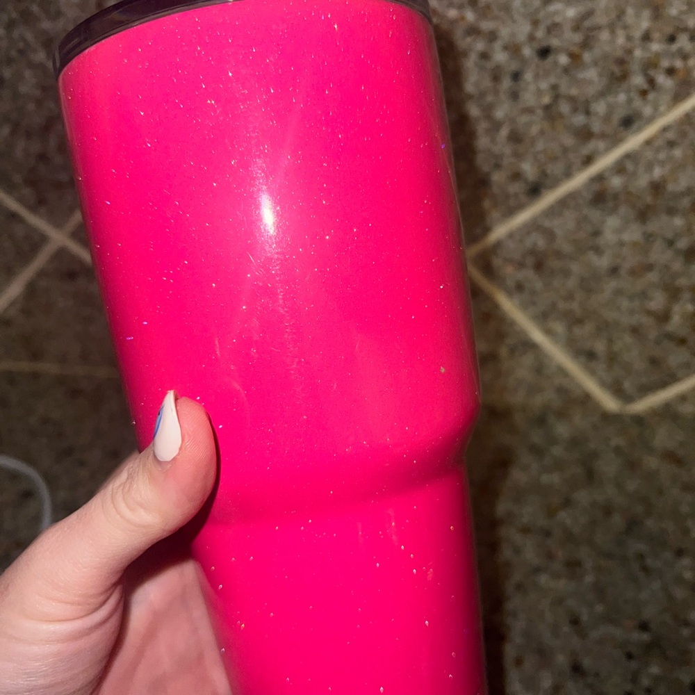 Hot Pink Glitter Stainless Tumbler yeti